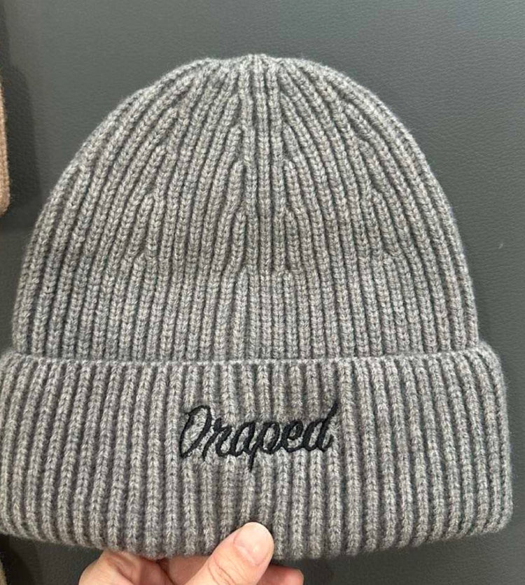 Ribbed Draped Beanie