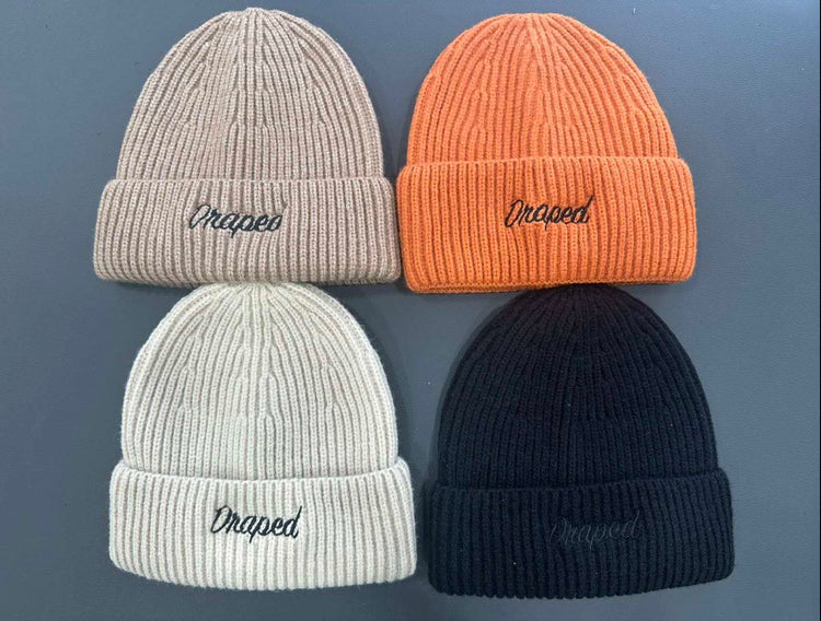 Ribbed Draped Beanie