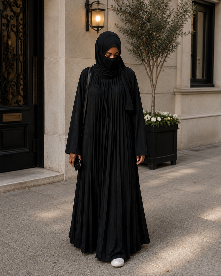 “Nuur” full pleat abaya