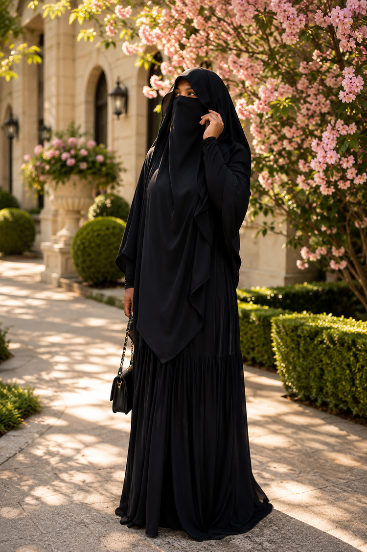 Asma 1 layer hooded khimar