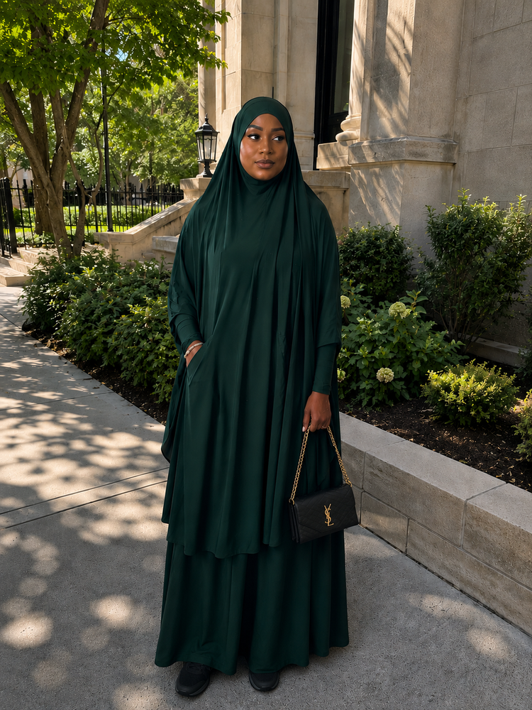 2 Piece Jersey Knit Jilbaab w/ lycra sleeve